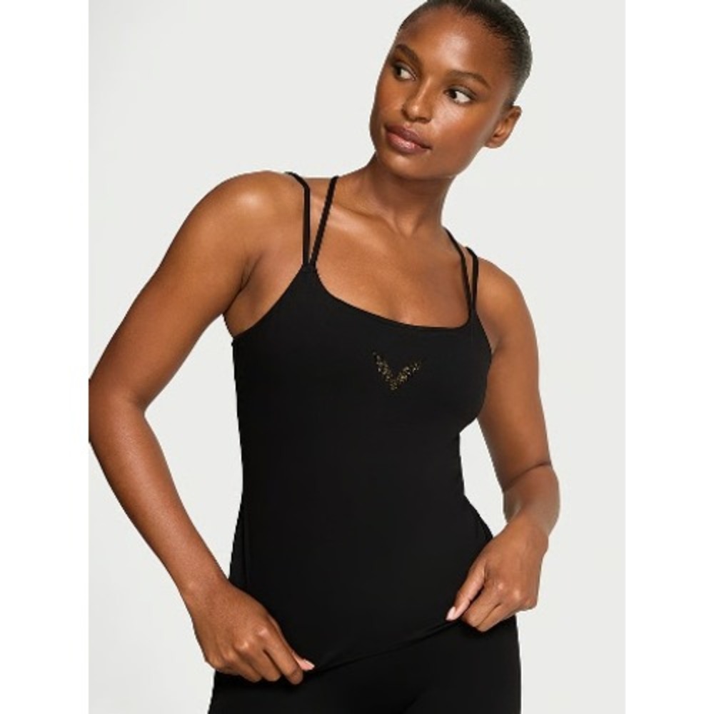 Victoria's Secret VSX Elevate Backstage Strappy Tank Top Black Medium